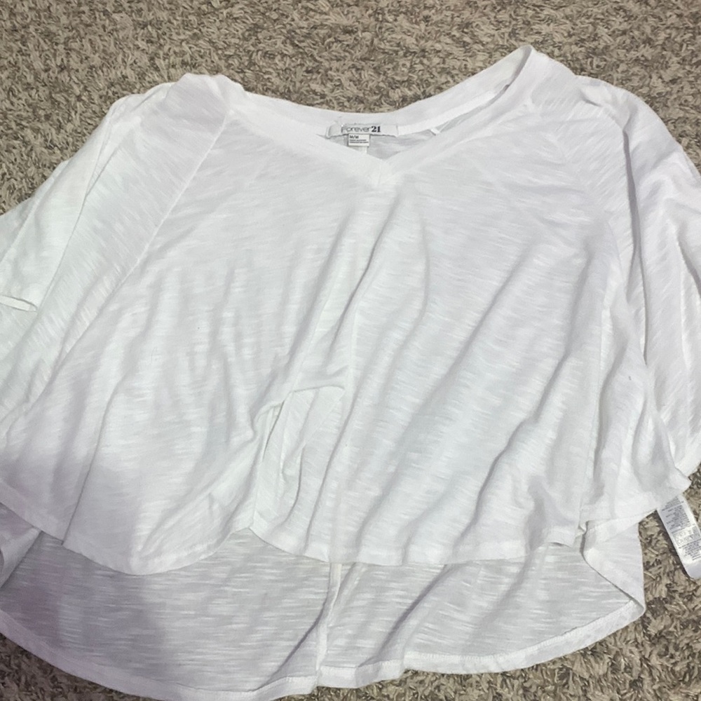 Sheer white cover up shirt